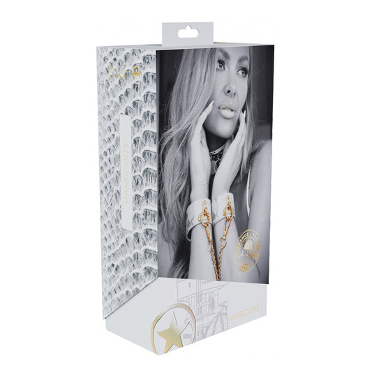 Ouch! Florence Collection Handcuffs – White – High-Quality Bonded Leather