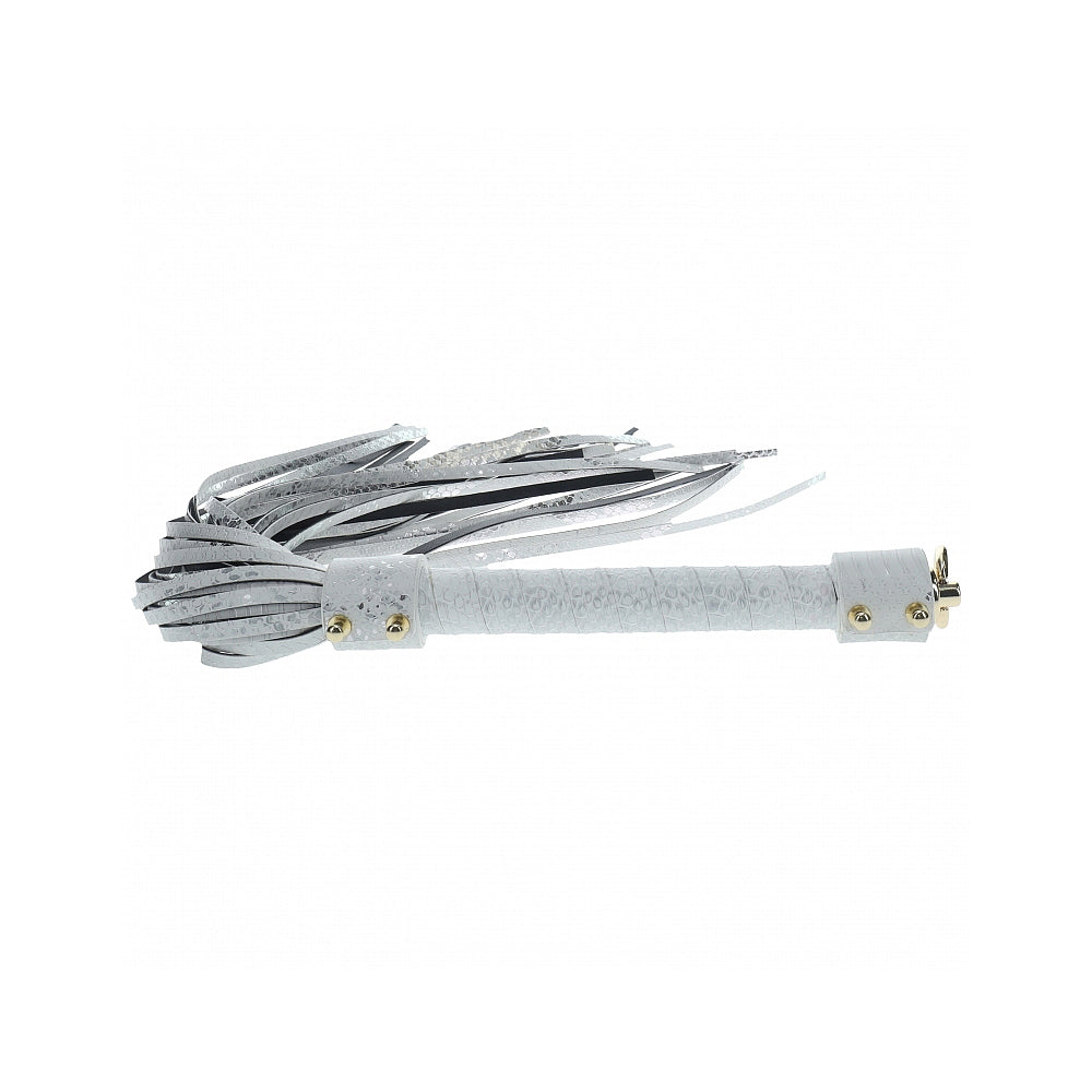 Ouch! Florence Collection Flogger – White Leather Flogger with Sturdy Grip