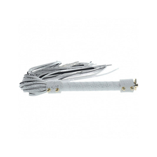 Ouch! Florence Collection Flogger – White Leather Flogger with Sturdy Grip