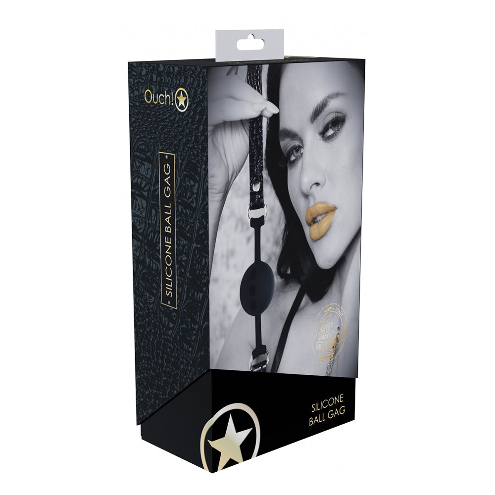 Ouch! International Rome Collection Silicone Ball Gag – Black