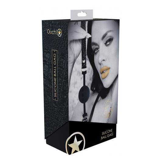 Ouch! International Rome Collection Silicone Ball Gag – Black