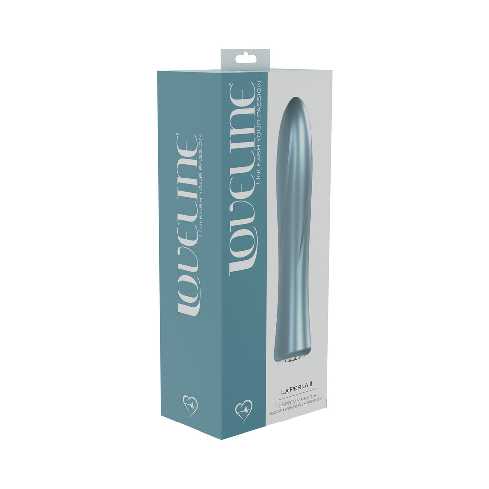 LoveLine La Perla II Rechargeable Silicone Vibrator - Blue - 10 Speed Modes