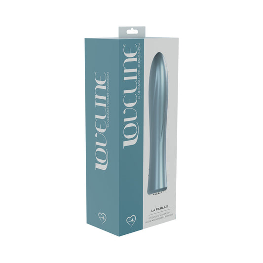 LoveLine La Perla II Rechargeable Silicone Vibrator - Blue - 10 Speed Modes