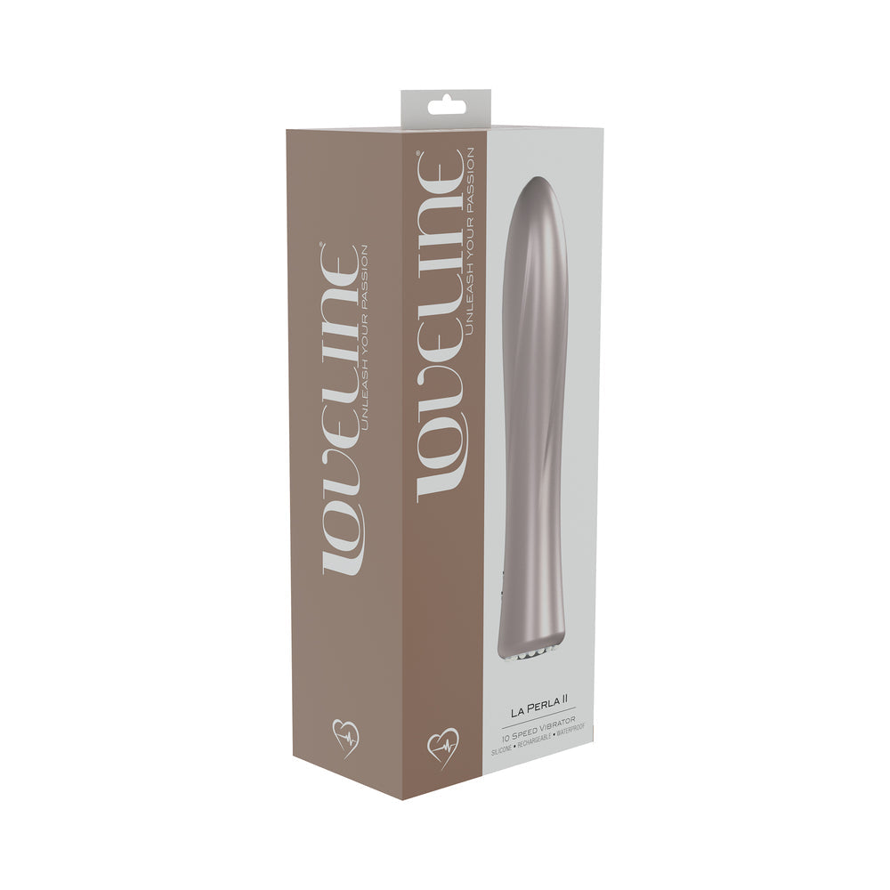 LoveLine La Perla II Rechargeable Silicone Vibrator – Light Pink