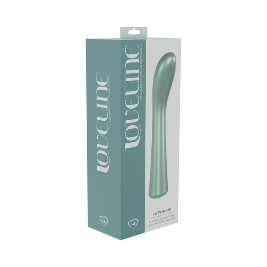 LoveLine La Perla III Rechargeable Silicone G-Spot Vibrator with 10 Modes - Green