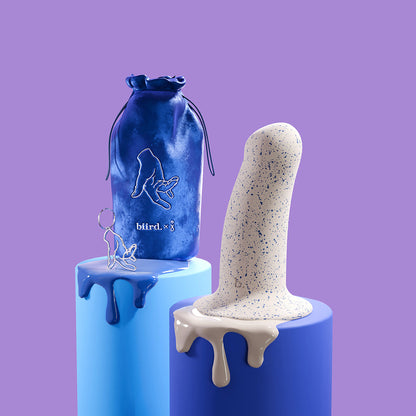 Biird Boo Soft Silicone Dildo with Suction Cup Base – Splash Blue