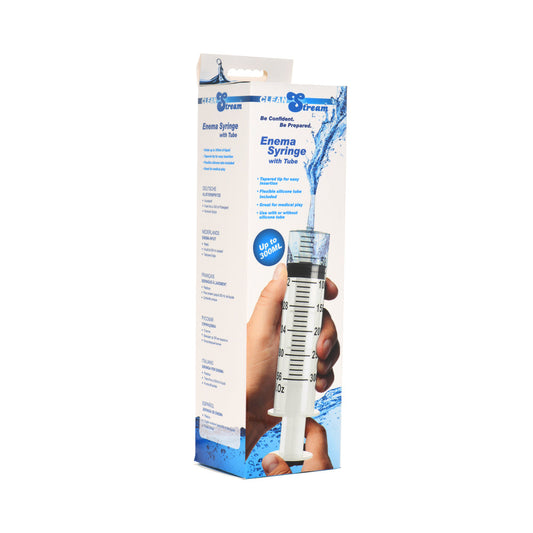 CleanStream 300ml Enema Syringe with Silicone Tube – Clear