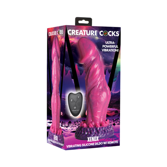 Creature Cocks Xenox Vibrating Silicone Dildo with Remote – Multi-Color