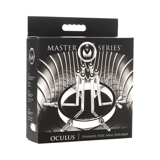 Master Series Oculus Stainless Steel Anal Explorer with Adjustable Dilators – Silver