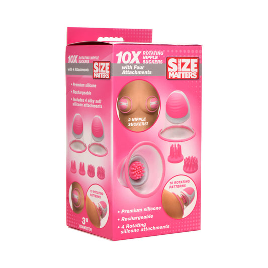 Size Matters 10X Rotating Silicone Nipple Suckers – Pink