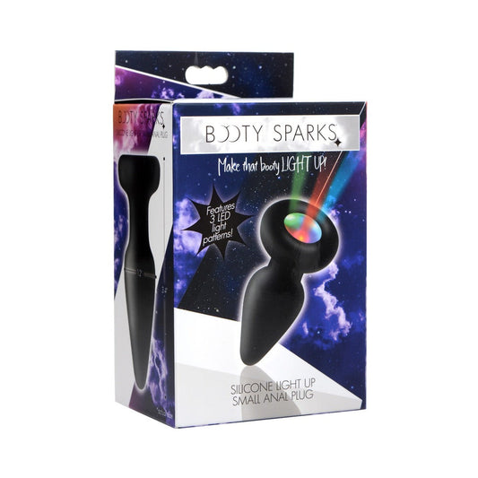 Booty Sparks Silicone Light-Up Anal Plug - Small - Black