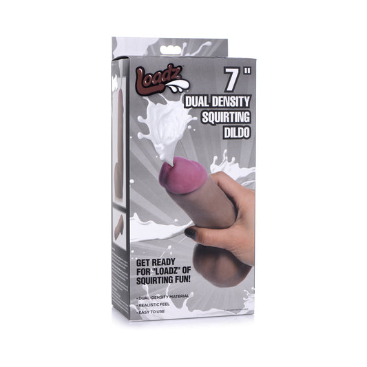 Loadz 7 in. Dual Density Squirting Dildo – Dark Brown