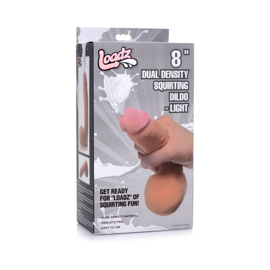 Loadz 8 in. Dual Density Squirting Dildo – Tan