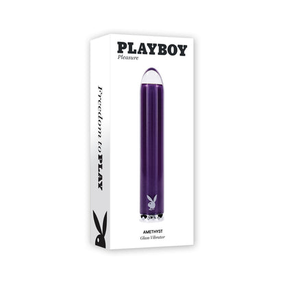 Playboy Amethyst Rechargeable Vibrating Glass Vibe – Purple
