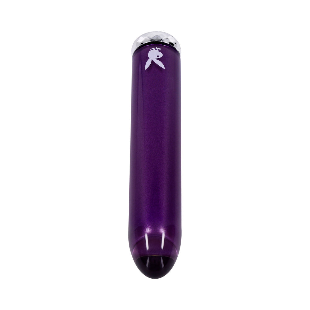 Playboy Amethyst Rechargeable Vibrating Glass Vibe – Purple