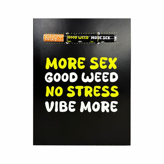 KushKards More Sex One Hitter Kard – Greeting Card with Smoking Accessories – Black
