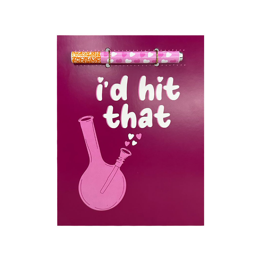 KushKards I'd Hit That Greeting Card with One-Hitter Pipe – Hot Pink