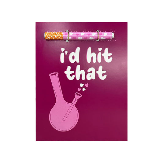 KushKards I'd Hit That Greeting Card with One-Hitter Pipe – Hot Pink