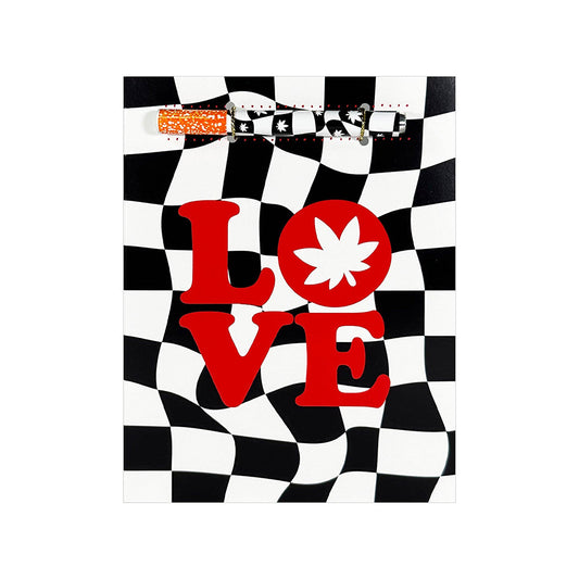 KushKards LOVE Retro Greeting Card with One-Hitter Pipe - Multi-Color