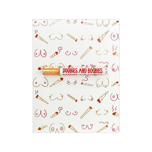 KushKards Doobies Boobies One Hitter Kard - Greeting Card with One-Hitter Pipe - White