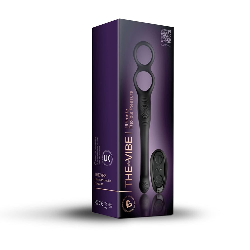 Rocks Off The-Vibe Cock Ring and Anal Stimulator – Black