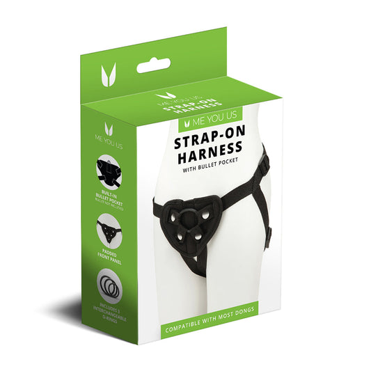 Me You Us Strap-On Harness – Black – Adjustable Fit for Dildos