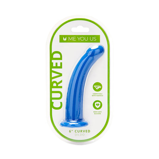 Me You Us 6 in. Blue Curved Silicone Dildo - Targeted Stimulation