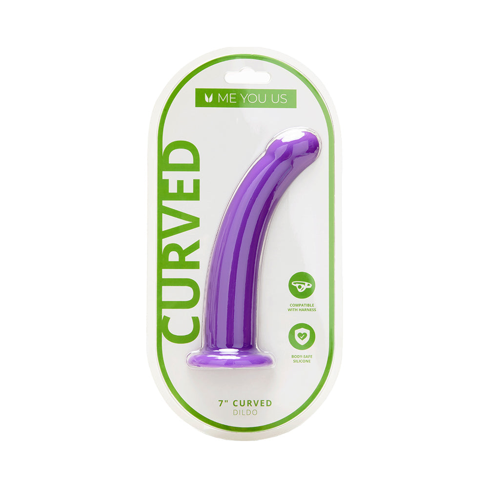Me You Us 7 in. Purple Curved Silicone Dildo