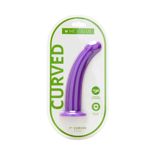 Me You Us 7 in. Purple Curved Silicone Dildo