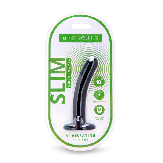 Me You Us 5 in. Vibrating Rechargeable Slim Beginners Peg – Black