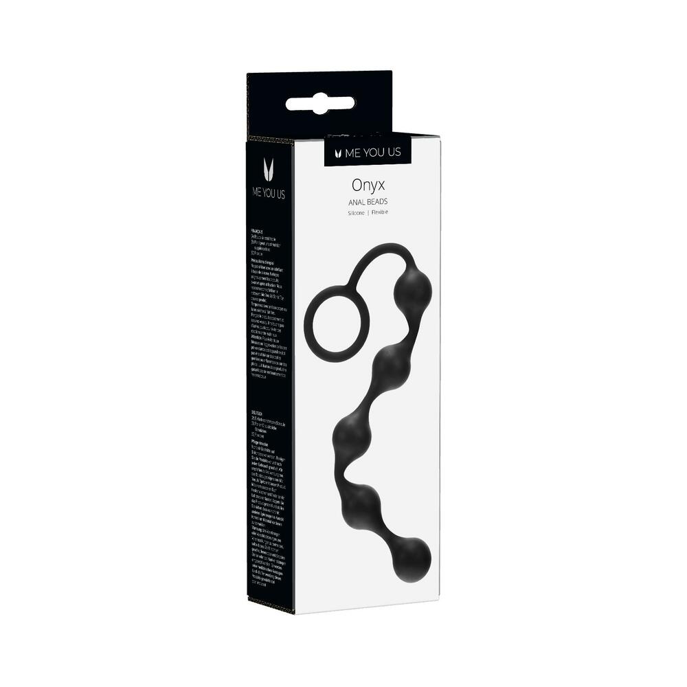 Me You Us Onyx Silicone Anal Beads – Black – Flexible Anal Pleasure
