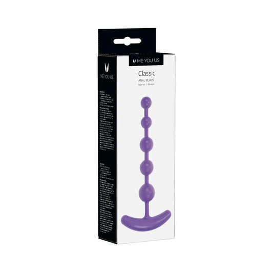 Me You Us Classic Anal Beads - Purple - Graduated Design for Easy Insertion