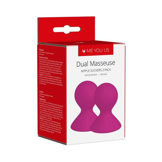 Me You Us Dual Masseuse Silicone Nipple Suckers 2-Pack – Purple