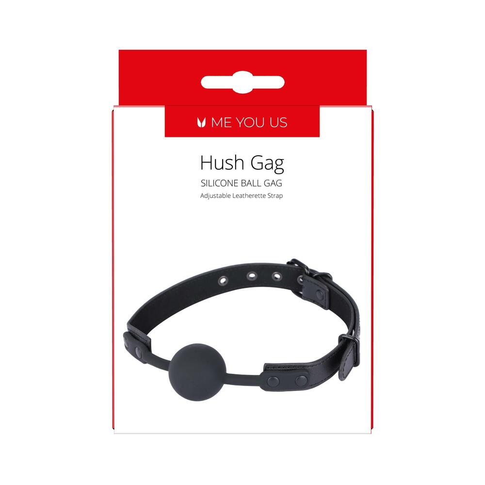 Me You Us Hush Gag – Black Silicone and Leatherette Ball Gag