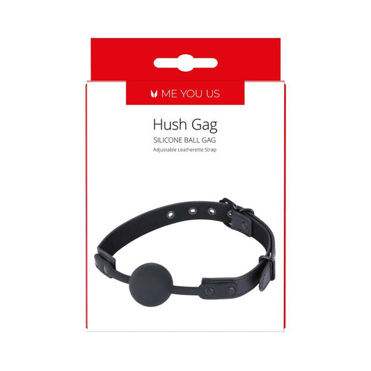 Me You Us Hush Gag – Black Silicone and Leatherette Ball Gag