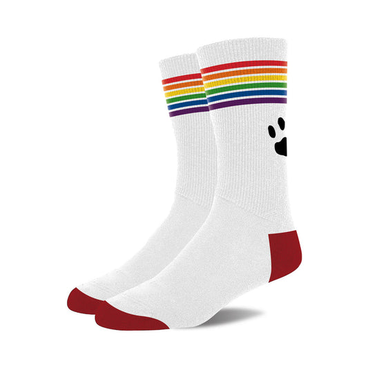 Prowler Pride Socks – White with Rainbow Band