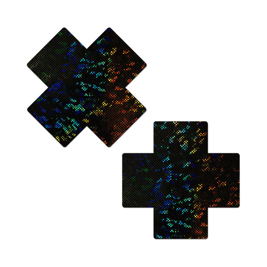 Pastease Plus X Black Disco Ball Full Breast Covers Support Tape – Multi-Color