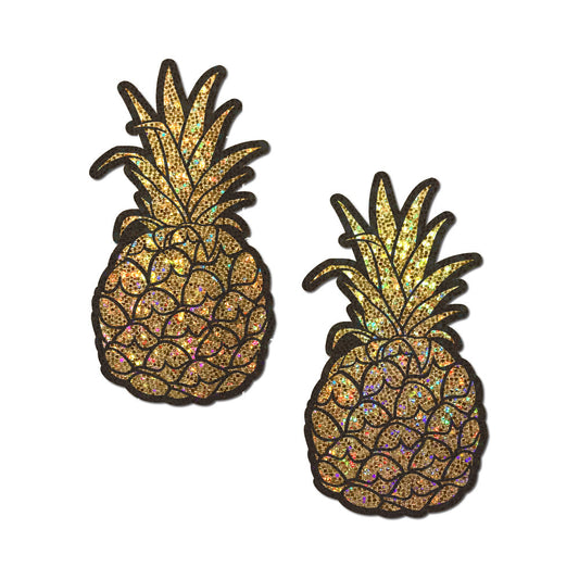 Pastease Pineapple on Glitter Gold Nipple Covers – Glitter Gold