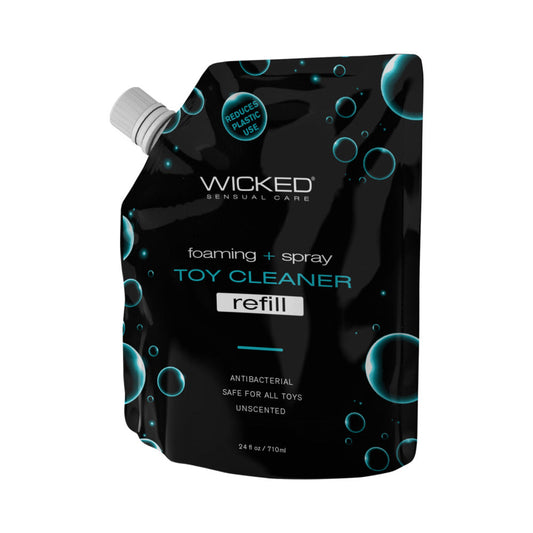 Wicked Foaming & Spray Toy Cleaner Refill 24 oz – Antibacterial Liquid Cleaner – Clear