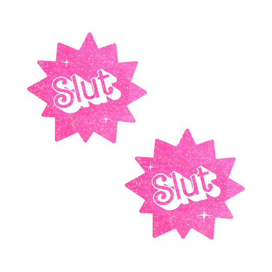 Neva Nude Barbie Babe Sassy Slut UV Pink Glitter Nipple Pasties – Hot Pink