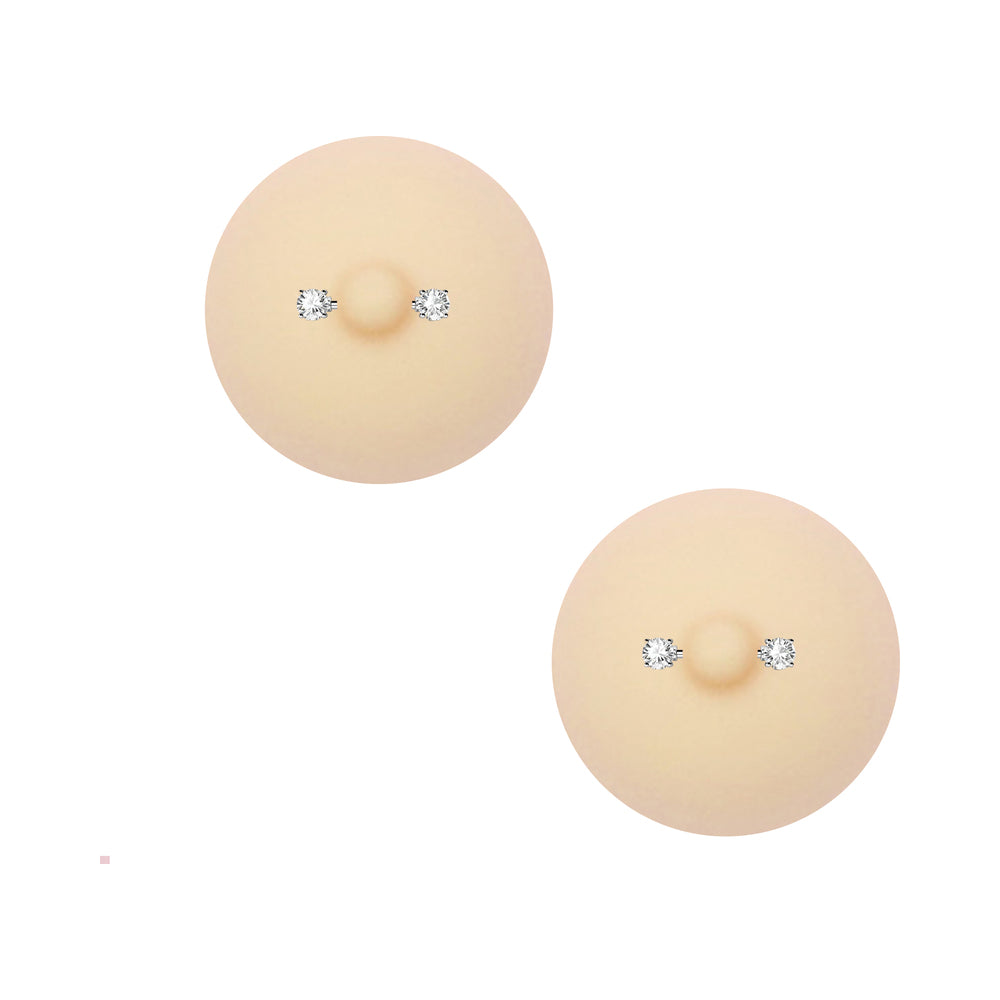 Neva Nude NuNip Peek A Boo Piercing Nude Nipple Reusable Silicone Nipple Pasties - Vanilla