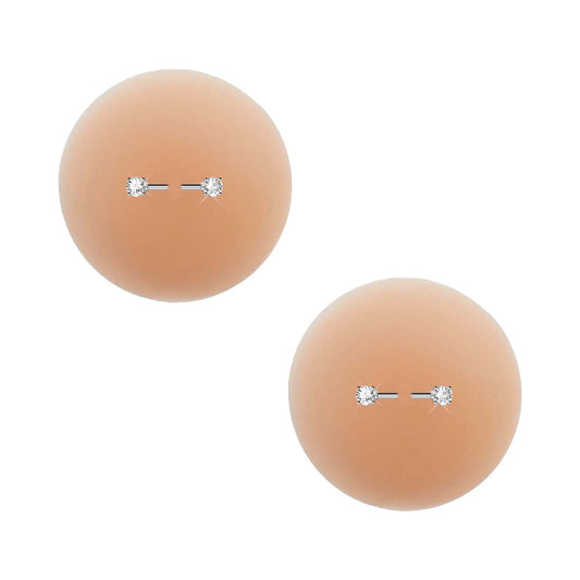 Neva Nude Peek-A-Boo Diamond Dazzle Silicone Nipple Pasties – Tan