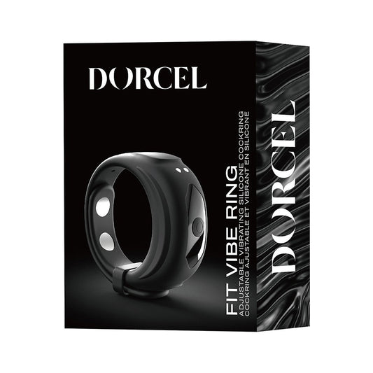 Dorcel Fit Vibe Ring – Adjustable Cockring for Penis, Testicles, and Clitoral Stimulation – Black