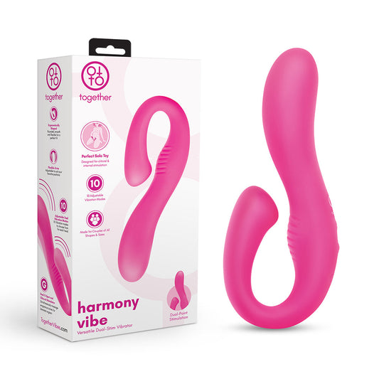 Together Couples Harmony Vibe – Silicone Vibrator for Internal and External Stimulation – Hot Pink