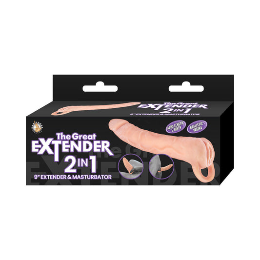Nasstoys Great Extender 2-in-1 Extender and Masturbator – Vanilla/Ivory/Beige