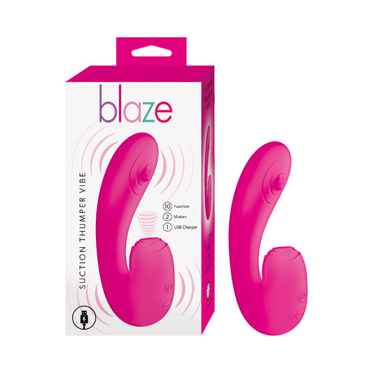 Nasstoys Blaze Suction Thumper Vibe – Rabbit-Style Dual Stimulator – Hot Pink