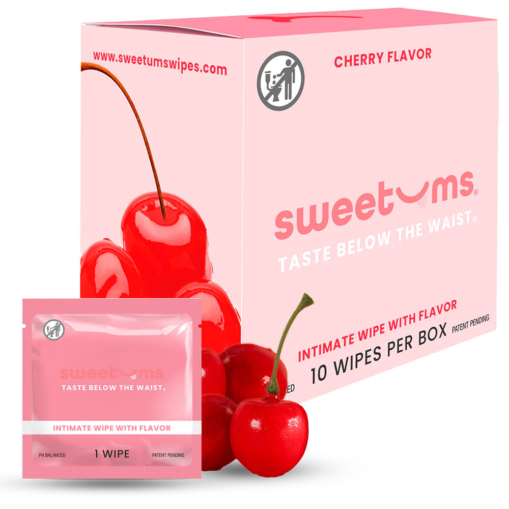 Sweetums Cherry Flavor Intimate Wipes – 10-Pack