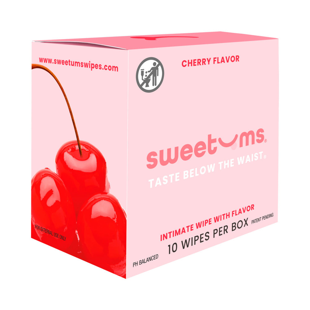 Sweetums Cherry Flavor Intimate Wipes – 10-Pack