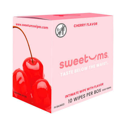 Sweetums Cherry Flavor Intimate Wipes – 10-Pack