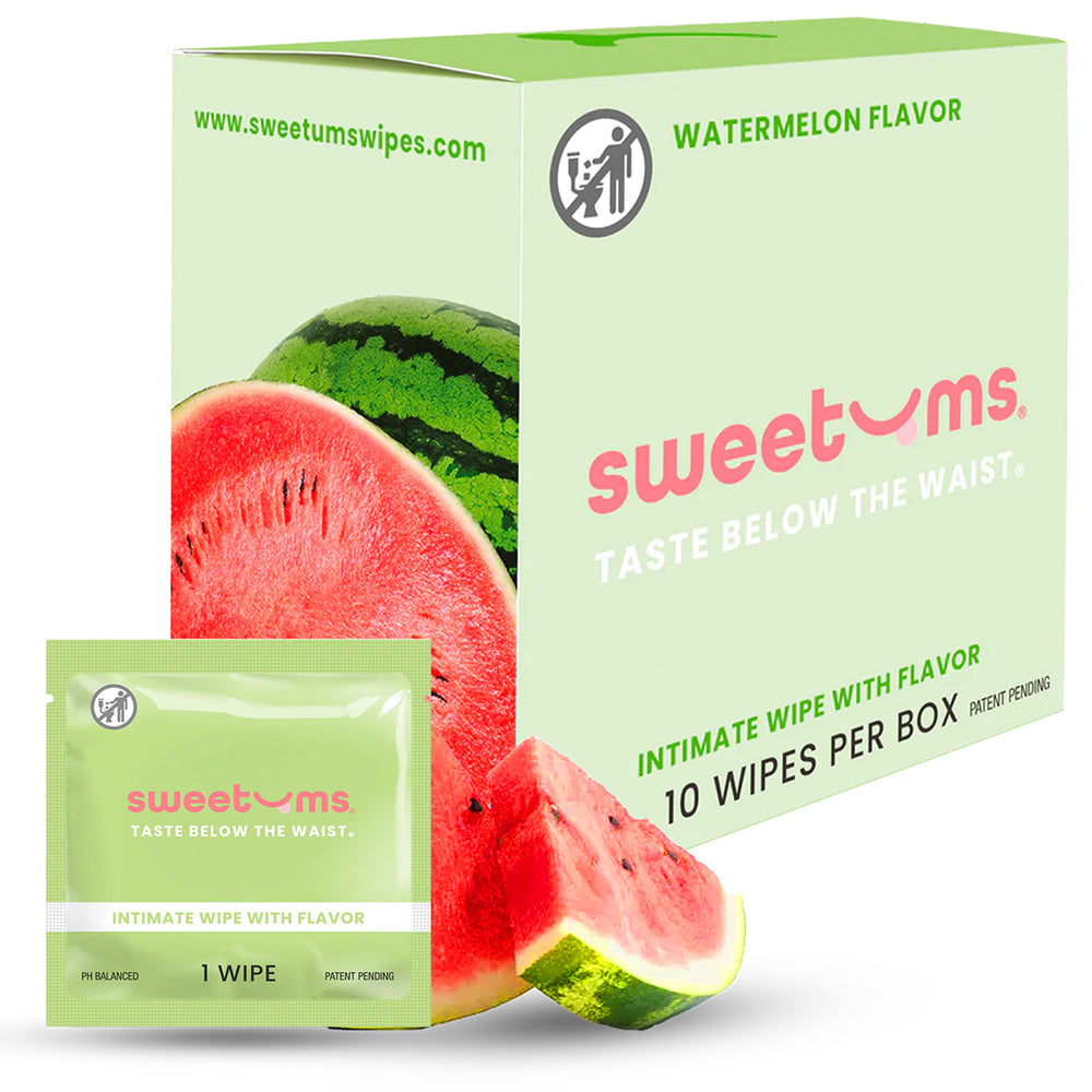 Sweetums Watermelon Flavored Intimate Wipes – 10-Pack